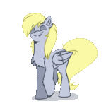 Size: 1080x1080 | Tagged: safe, artist:witchtaunter, derpy hooves, pegasus, pony, g4, animated, bouncing, chest fluff, cute, dancing, derpabetes, ear fluff, eyebrows, eyebrows visible through hair, eyes closed, female, folded wings, full body, gif, happy, hoof fluff, hooves, loop, mare, party soft, perfect loop, raised hoof, shadow, simple background, smiling, solo, tail, transparent background, wings