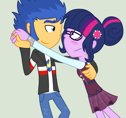 Size: 1672x1568 | Tagged: safe, artist:imtailsthefoxfan, flash sentry, sci-twi, twilight sparkle, equestria girls, g4, blushing, dancing, duo, female, male, ship:flashlight, ship:sci-flash, shipping, simple background, straight