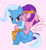 Size: 1280x1390 | Tagged: safe, artist:detailedatream1991, pipp petals, trixie, pegasus, pony, unicorn, g4, g5, biting tongue, cross-generational shipping, cuddling, eyes closed, female, g5 to g4, generation leap, generational ponidox, lesbian, ship:pippxie, shipping, smiling, spread wings, tongue out, wings