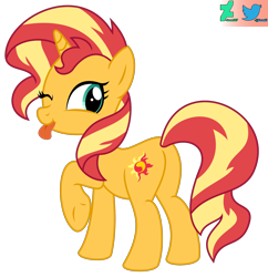 Size: 2000x2063 | Tagged: safe, artist:kuren247, sunset shimmer, pony, unicorn, ;p, butt, cheeky, cute, female, looking back, mare, one eye closed, plot, raspberry, shimmerbetes, show accurate, simple background, solo, tongue out, transparent background, vector, wink