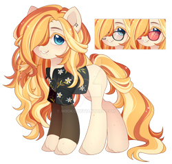 Size: 1024x978 | Tagged: safe, artist:miioko, oc, oc only, earth pony, pony, clothes, deviantart watermark, hair over one eye, obtrusive watermark, simple background, smiling, sunglasses, transparent background, watermark