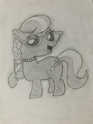 Size: 3024x4032 | Tagged: safe, artist:mlpfantealmintmoonrise, silver spoon, earth pony, pony, g4, drawing, female, filly, foal, pencil drawing, photo, signature, sketch, traditional art