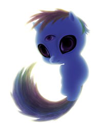 Size: 670x825 | Tagged: safe, artist:hotdiggedydemon, rainbow dash, pony, triclops, .mov, swag.mov, g4, baby, baby pony, creepy, nightmare fuel, pony.mov, simple background, solo, three eyes, white background