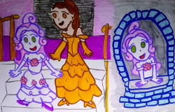 Size: 1280x818 | Tagged: safe, artist:dex stewart, sweetie belle, human, equestria girls, g4, beauty and the beast, belle, disney, traditional art