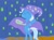 Size: 1024x765 | Tagged: safe, artist:mlpfan1993, trixie, pony, unicorn, g4, my little pony chapter books, my little pony: trixie and the razzle-dazzle ruse, ^^, bipedal, cape, clothes, eyes closed, female, hat, mare, smiling, solo, stage, trixie's cape, trixie's hat