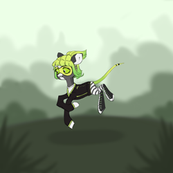 Size: 4000x4000 | Tagged: safe, artist:chukcha, oc, oc only, clothes, female, green sclera, mare, outdoors, shoes, solo, tail