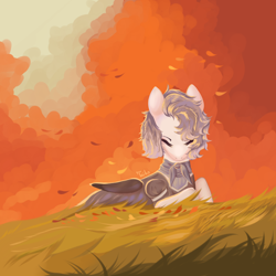Size: 4000x4000 | Tagged: safe, artist:chukcha, oc, oc only, pegasus, pony, clothes, eyes closed, female, grass, lying down, mare, outdoors, prone, scarf, solo