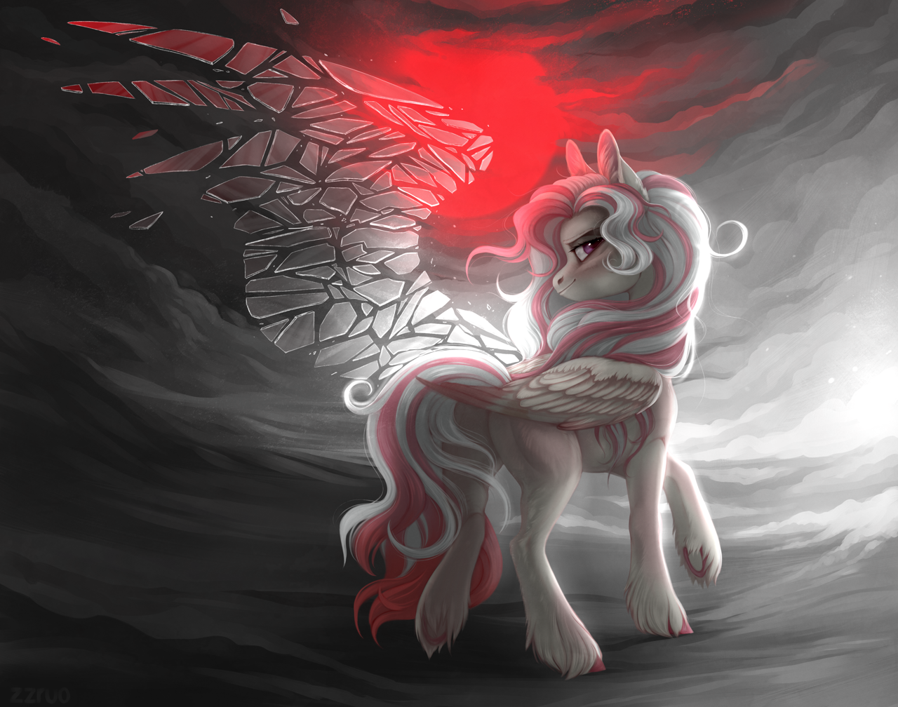 safe, artist:zzruo, oc, oc only, oc:glittering silver, pegasus, pony, blood...