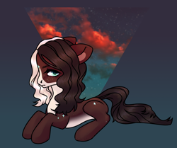 Size: 2636x2204 | Tagged: safe, artist:chukcha, oc, oc only, earth pony, pony, freckles, high res, looking at you, lying down, prone, shoulder freckles, solo