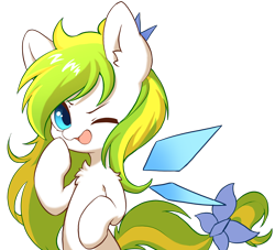 Size: 1226x1113 | Tagged: artist needed, safe, oc, oc:tea fairy, earth pony, pegasus, pony, china, crystal wings, cute, female, mare, mascot, one eye closed, pegasus oc, simple background, smiling, solo, transparent background, wings