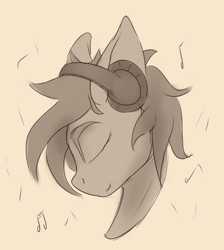 Size: 1669x1859 | Tagged: safe, artist:tenebrisnoctus, oc, oc only, pony, eyes closed, headphones, music notes, solo
