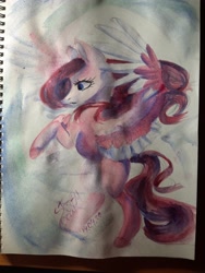 Size: 3024x4032 | Tagged: safe, artist:stormcloud-yt, oc, oc only, pegasus, pony, pegasus oc, rearing, solo, traditional art, wings