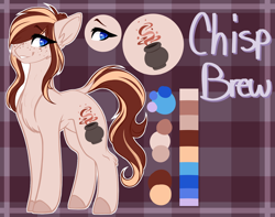 Size: 1900x1500 | Tagged: safe, artist:purplegrim40, oc, oc only, earth pony, pony, abstract background, colored hooves, earth pony oc, female, mare, reference sheet, smiling, solo