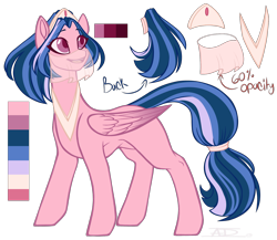 Size: 1728x1500 | Tagged: safe, artist:purplegrim40, oc, oc only, pegasus, pony, female, jewelry, magical lesbian spawn, mare, offspring, parent:somnambula, parent:twilight sparkle, pegasus oc, reference sheet, simple background, smiling, solo, tiara, transparent background, wings