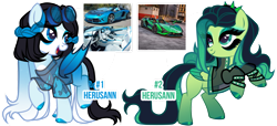 Size: 1280x583 | Tagged: safe, artist:herusann, oc, oc only, bat pony, pegasus, pony, base used, bat pony oc, bat wings, car, duo, eyelashes, hoof polish, makeup, pegasus oc, raised hoof, simple background, transparent background, wings