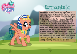 Size: 1280x893 | Tagged: safe, artist:aleximusprime, somnambula, flurry heart's story, g4, description, egyptian, egyptian headdress, egyptian pony, eyeshadow, jewelry, makeup, necklace, new hairstyle, spread wings, story included, wings
