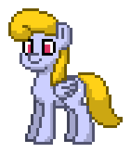 Size: 188x220 | Tagged: safe, artist:topsangtheman, cloud kicker, pegasus, pony, pony town, g4, animated, blinking, female, folded wings, full body, gif, hooves, loop, mare, pixel art, simple background, smiling, solo, standing, tail, transparent background, wings