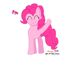 Size: 1400x1300 | Tagged: safe, artist:bloonacorn, pinkie pie, earth pony, pony, g4, ^^, eyes closed, simple background, smiling, solo, transparent background