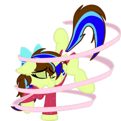 Size: 4096x4096 | Tagged: safe, artist:justapone, oc, oc only, alicorn, pony, alicorn oc, art trade, balancing, bow, clothes, colored, dancing, eyes closed, female, flat colors, gritted teeth, gymnastics, hair bow, horn, leotard, rhythmic gymnastics, ribbon, simple background, solo, transparent background, wings