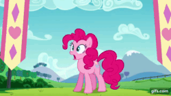 Size: 640x360 | Tagged: safe, screencap, pinkie pie, earth pony, pony, g4, season 5, the mane attraction, animated, female, gif, gifs.com, mare, messy mane, open mouth, solo