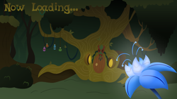 Size: 4096x2304 | Tagged: safe, artist:candy meow, legends of equestria, g4, everfree forest, evershade forest, forest, hut, loading screen, poison joke, zecora's hut