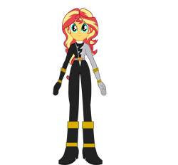 Size: 2443x2265 | Tagged: safe, artist:cam-and-sister-paint, sunset shimmer, equestria girls, g4, black ranger, high res, kishiryu sentai ryusoulger, power rangers, power rangers dino fury, simple background, solo, transparent background