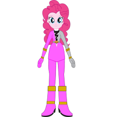 Size: 2443x2265 | Tagged: safe, artist:cam-and-sister-paint, pinkie pie, equestria girls, g4, female, high res, kishiryu sentai ryusoulger, looking at you, pink ranger, power rangers, power rangers dino fury, simple background, smiling, smiling at you, solo, transparent background
