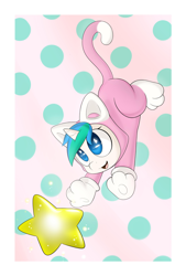 Size: 2500x3700 | Tagged: safe, artist:rolo, oc, oc only, pony, unicorn, 2013, animal costume, cat costume, clothes, costume, cute, female, happy, heart eyes, high res, kigurumi, mare, ocbetes, open mouth, open smile, paw pads, pounce, smiling, solo, stars, super mario 3d world, super mario bros., wingding eyes