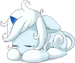 Size: 991x825 | Tagged: safe, artist:rolo, oc, oc only, oc:auril avalanche, pony, unicorn, 2013, coat markings, eyes closed, female, floppy ears, leonine tail, lying, lying down, mare, ponyloaf, prone, simple background, sleeping, socks (coat markings), solo, tail, white background
