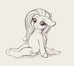 Size: 2254x1990 | Tagged: safe, artist:miokomata, fluttershy, pegasus, pony, g4, cute, female, floppy ears, freckles, freckleshy, looking at you, mare, monochrome, shyabetes, simple background, smiling, smiling at you, solo, white background