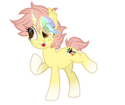 Size: 3000x2536 | Tagged: safe, artist:ponkus, oc, oc only, oc:ponkus, bat pony, pony, unicorn, 2023 community collab, derpibooru community collaboration, coat markings, curved horn, ear fluff, fangs, female, freckles, full body, high res, hooves, horn, mare, open mouth, open smile, raised hoof, raised leg, show accurate, simple background, smiling, socks (coat markings), solo, standing, standing on two hooves, transparent background