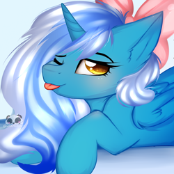 Size: 1050x1050 | Tagged: safe, artist:2pandita, oc, oc:fleurbelle, pony, female, mare, solo, tongue out