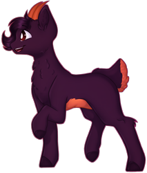 Size: 1168x1368 | Tagged: safe, artist:purplegrim40, oc, oc only, pony, chest fluff, horns, raised hoof, simple background, solo, transparent background