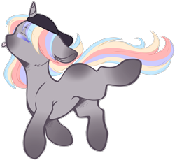 Size: 1599x1465 | Tagged: safe, alternate version, artist:purplegrim40, oc, oc only, pony, unicorn, :p, background removed, beanie, hat, horn, multicolored hair, rainbow hair, simple background, solo, tongue out, transparent background, unicorn oc