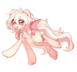 Size: 1024x962 | Tagged: safe, artist:miioko, oc, oc only, bat pony, pony, bat pony oc, bat wings, choker, commission, deviantart watermark, female, mare, obtrusive watermark, simple background, smiling, solo, watermark, white background, wings, ych result