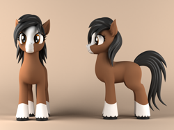 Size: 2000x1500 | Tagged: safe, artist:argos90, oc, oc:rubina magna, earth pony, pony, 3d, 3d model, female, mare, reference sheet, simple background, strong girl