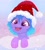 Size: 1834x2048 | Tagged: safe, artist:saphypone, oc, oc only, oc:saphira moon, pony, christmas, female, hat, holiday, not izzy moonbow, open mouth, santa hat, snow, solo