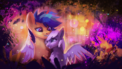 Size: 1920x1080 | Tagged: safe, artist:hierozaki, oc, oc only, earth pony, pegasus, pony