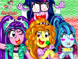 Size: 3900x3000 | Tagged: safe, artist:kamikiku, adagio dazzle, aria blaze, sci-twi, sonata dusk, twilight sparkle, equestria girls, g4, high res, madness, the dazzlings