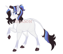 Size: 3400x2900 | Tagged: safe, artist:gigason, oc, oc:curtain call, classical unicorn, pony, unicorn, cloven hooves, high res, horn, leonine tail, magical lesbian spawn, male, obtrusive watermark, offspring, parent:rarity, parent:trixie, parents:rarixie, raised hoof, simple background, solo, stallion, transparent background, unshorn fetlocks, watermark