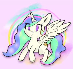 Size: 2233x2122 | Tagged: safe, artist:botckap, princess celestia, alicorn, pony, g4, female, high res, horn, mare, solo, wings