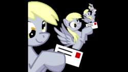 Size: 1280x720 | Tagged: safe, artist:don-ko, edit, derpy hooves, pegasus, pony, g4, adorawat, animated, black background, cross-eyed, cute, derpabetes, derpception, droste effect, endless, envelope, female, holding, hoof hold, inception, infinity, loop, mail, mare, multeity, old art, perfect loop, recursion, silly, silly pony, simple background, smiling, solo, sound, spread wings, strange, sweet dreams fuel, unstoppable force of derp, wat, webm, weird, wings