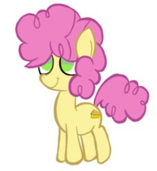 Size: 428x468 | Tagged: safe, artist:alandisc, li'l cheese, earth pony, pony, g4, the last problem, colt, curly hair, foal, full body, male, no pupils, simple background, smiling, solo, white background