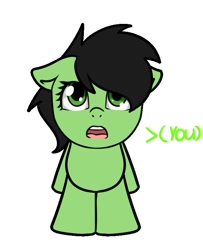 Size: 646x795 | Tagged: safe, artist:neuro, oc, oc only, oc:filly anon, earth pony, pony, female, filly, looking at you, open mouth, simple background, solo, white background