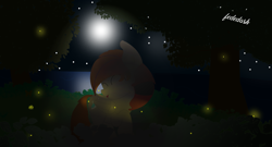 Size: 7572x4080 | Tagged: safe, oc, oc only, pegasus, pony, eyes closed, happy, light, moon, night, pegasus oc, tree