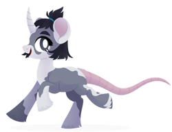 Size: 1024x781 | Tagged: safe, artist:kabuvee, hybrid, mouse, mouse pony, pony, unicorn, simple background, solo, transparent background