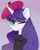 Size: 1096x1368 | Tagged: safe, artist:crimmharmony, rarity, pony, unicorn, g4, abstract background, beatnik rarity, beret, clothes, hat, solo, sweater