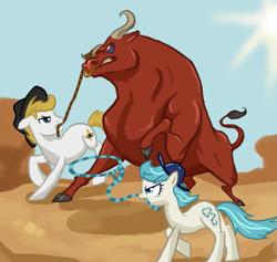 Size: 915x867 | Tagged: safe, artist:bedupolker, oc, oc only, bull, earth pony, pony, butt, plot