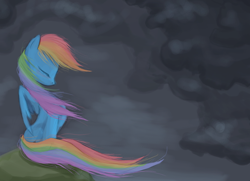 Size: 1088x786 | Tagged: safe, artist:bedupolker, rainbow dash, pegasus, pony, g4, solo, windswept mane