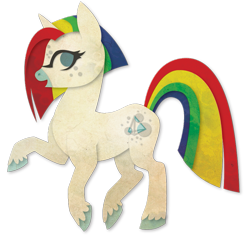 Size: 949x900 | Tagged: safe, artist:sleepwalks, oc, oc only, pony, unicorn, full body, hooves, horn, multicolored mane, multicolored tail, no pupils, open mouth, raised hoof, side view, simple background, solo, tail, transparent background, unicorn oc, unshorn fetlocks